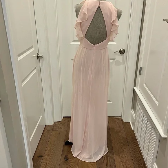 DESSY BRIDAL COLLECTION Chiffon, Lined,Blush Pink Bridesmaids Dress Size 4R - Picture 2 of 5
